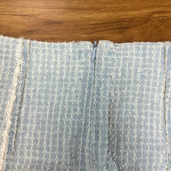 Lelis Tweed Sky Blue Mini Pencil Skirt Sz XS - Picture 3 of 5